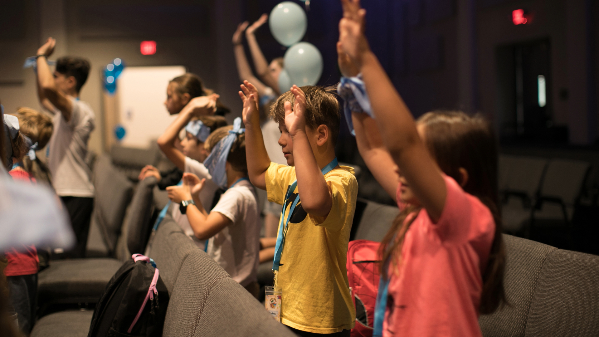 group of children at service at the Fisherville Community Church